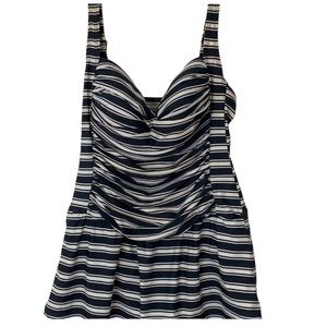 Emerald Bay 18 Striped One Piece Swim dress Bombshell Pinup